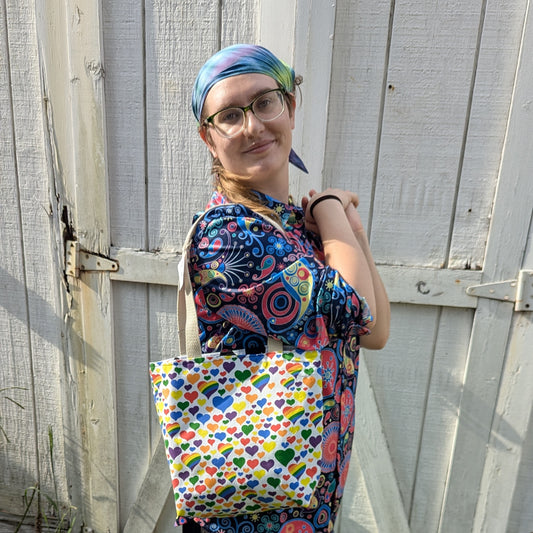 Pride Reversible Tote Bags Cow Hearts