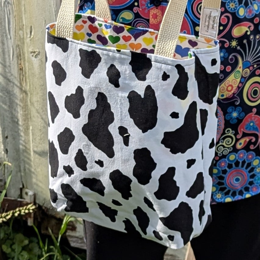 Pride Reversible Tote Bags Cow Hearts
