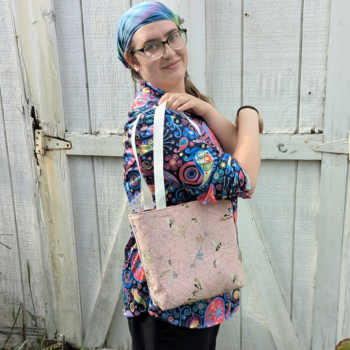 Pride Reversible Tote Bags Checkerboard and Gorey Spiders