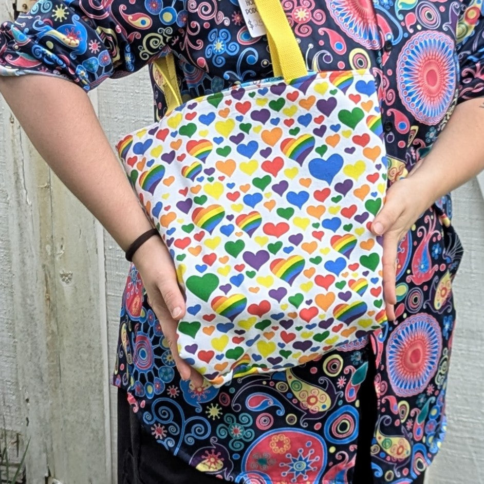 Pride Reversible Tote Bags Hearts and Sushi