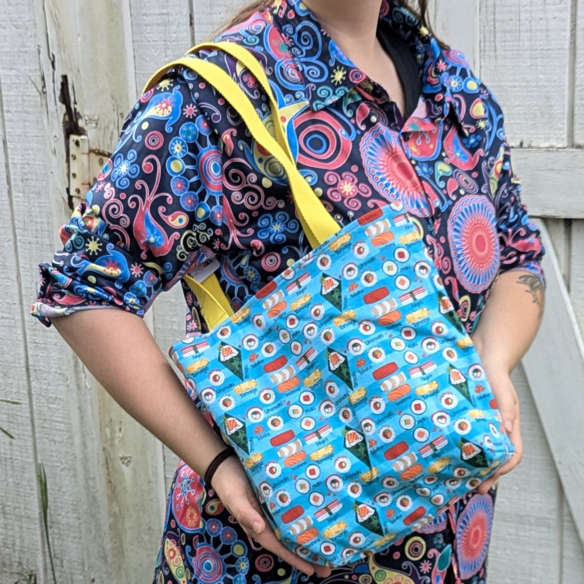 Pride Reversible Tote Bags Hearts and Sushi