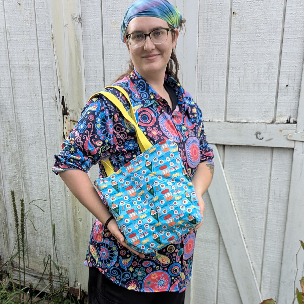 Pride Reversible Tote Bags Hearts and Sushi