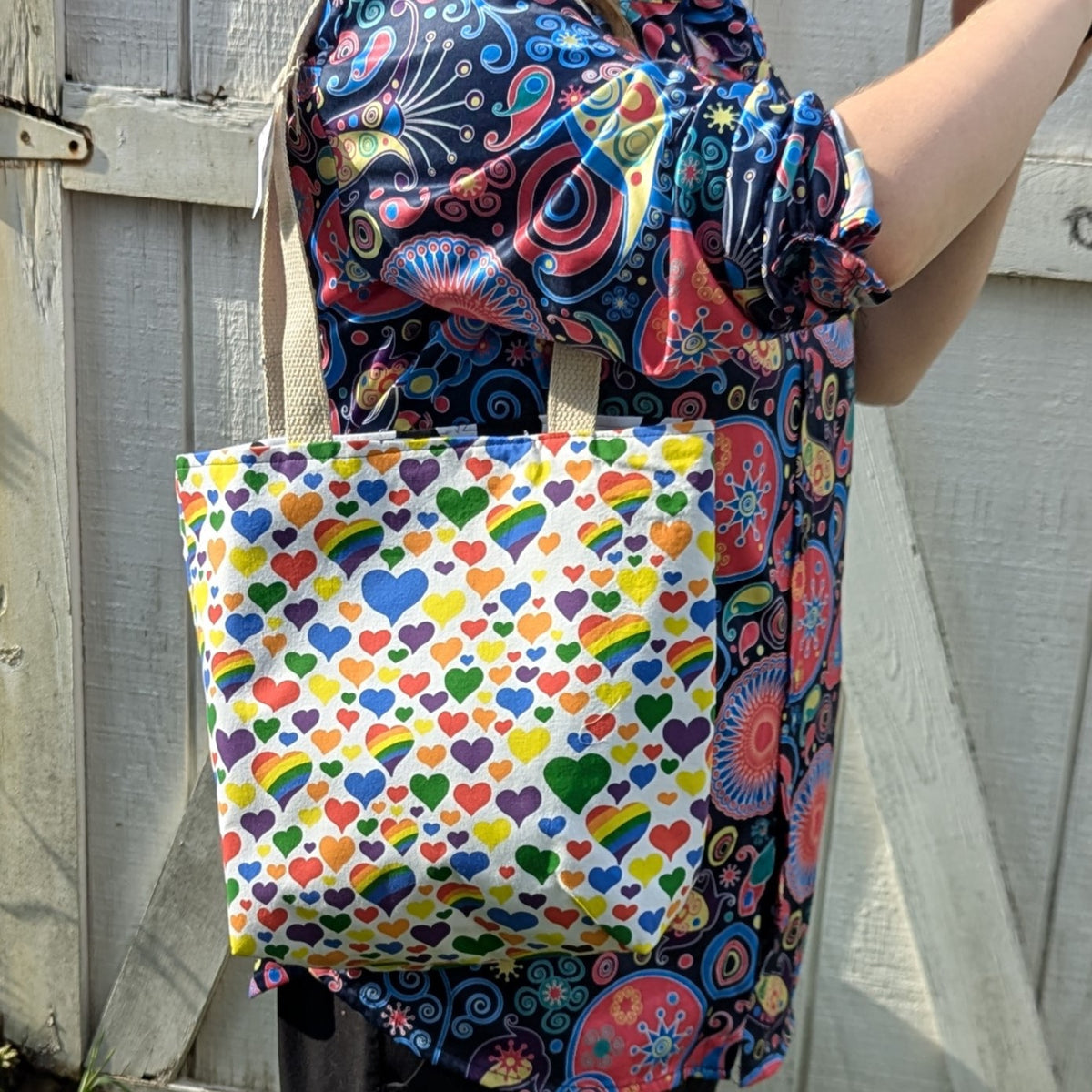 Pride Reversible Tote Bags Cow Hearts