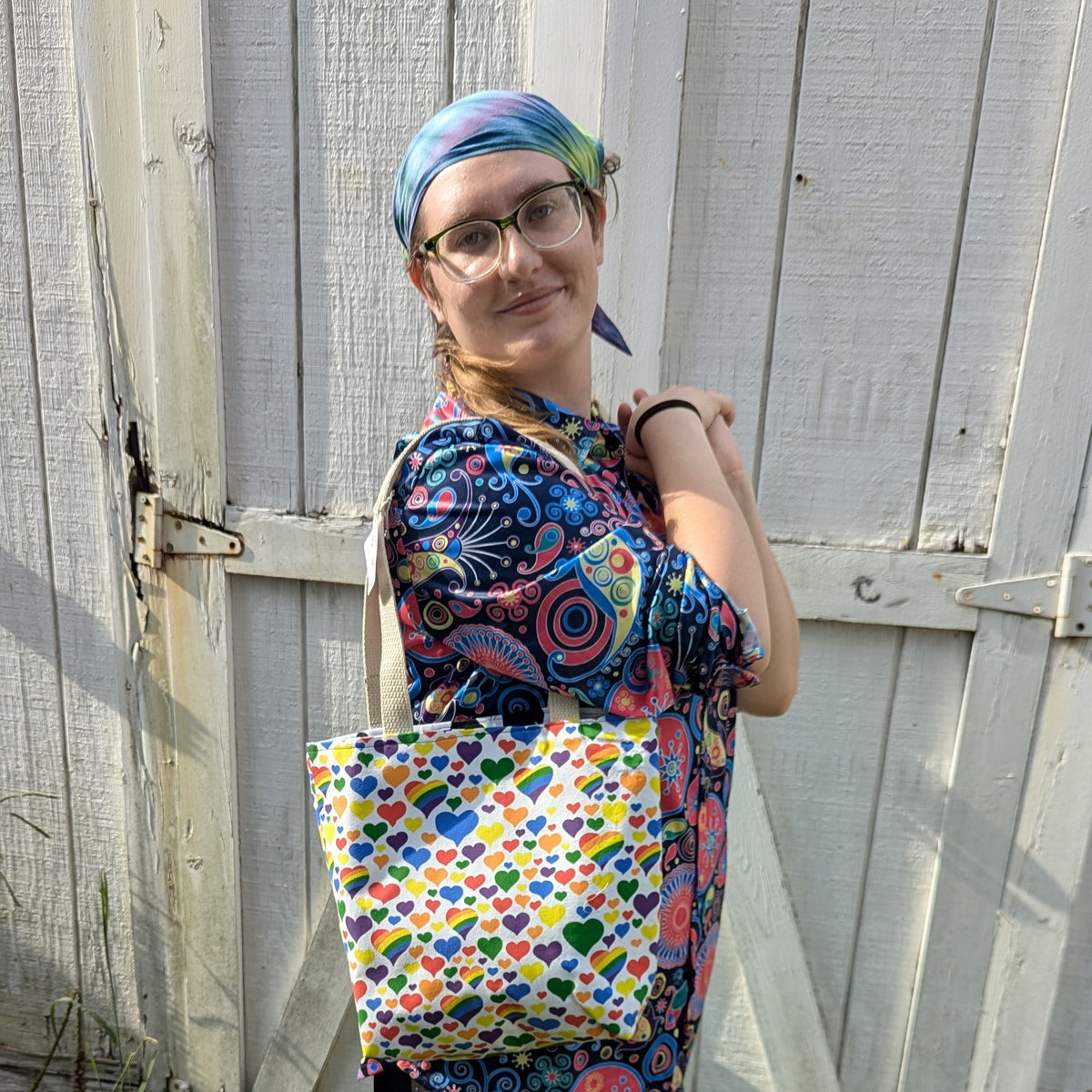 Pride Reversible Tote Bags Cow Hearts