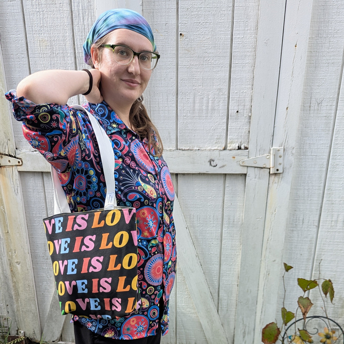 Pride Reversible Tote Bags Love is Love and Pears