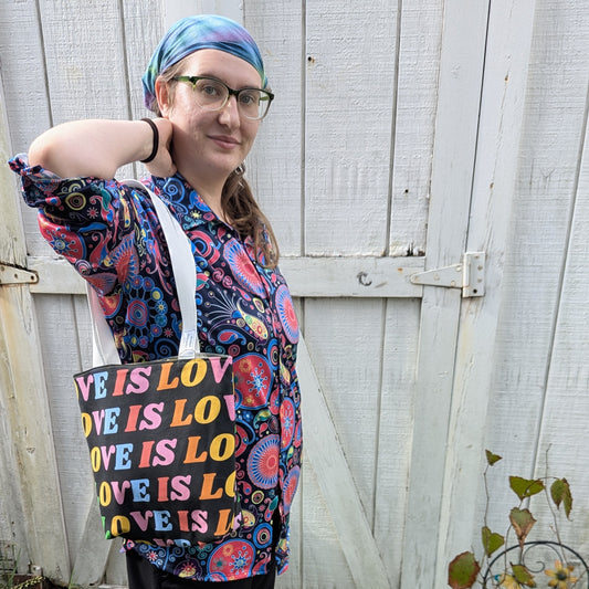 Pride Reversible Tote Bags Love is Love and Pears