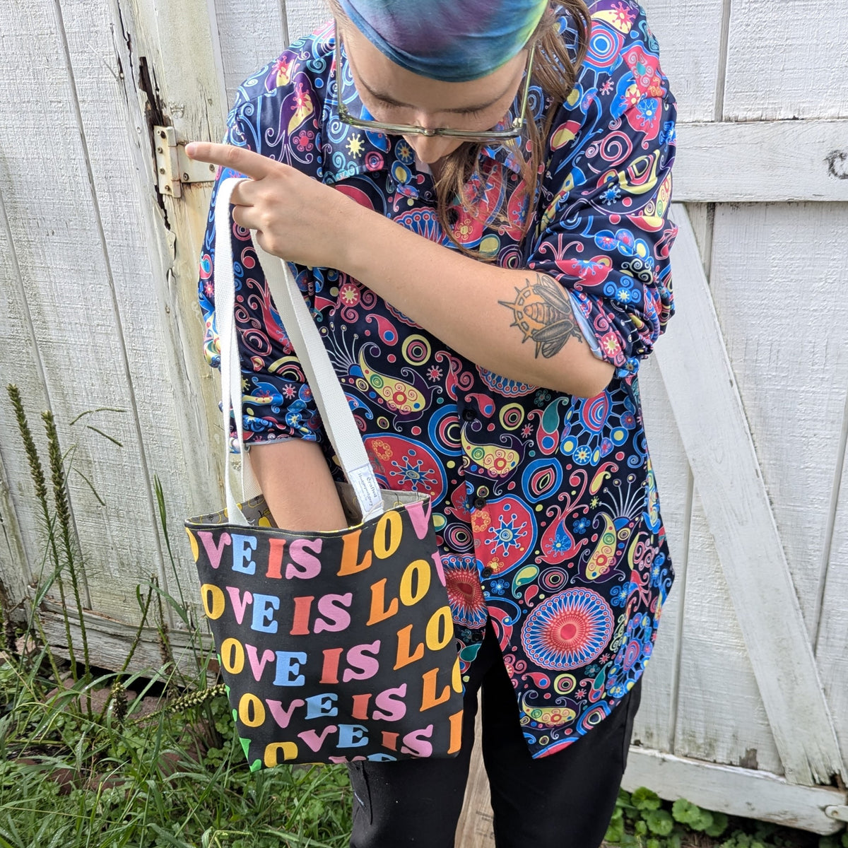 Pride Reversible Tote Bags Love is Love and Pears